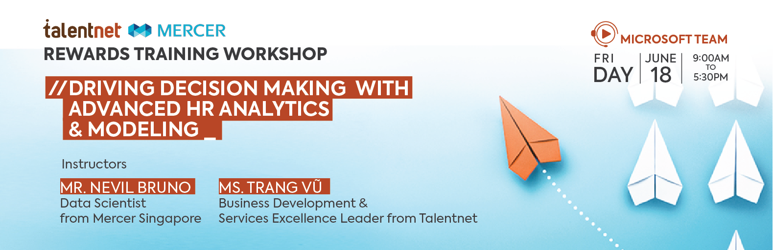 Talentnet-Mercer Rewards Training Workshop: Driving Decision Making with Advanced HR Analytics and Modeling