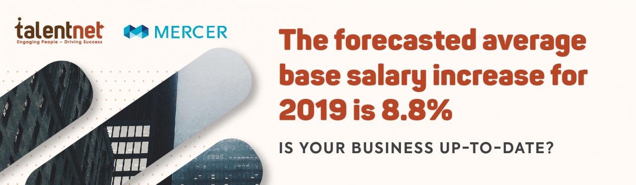 the forecasted average base salary increase for 2019