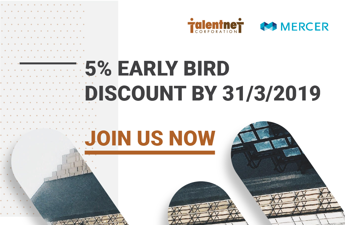 5% early bird discount by 31Mar2019
